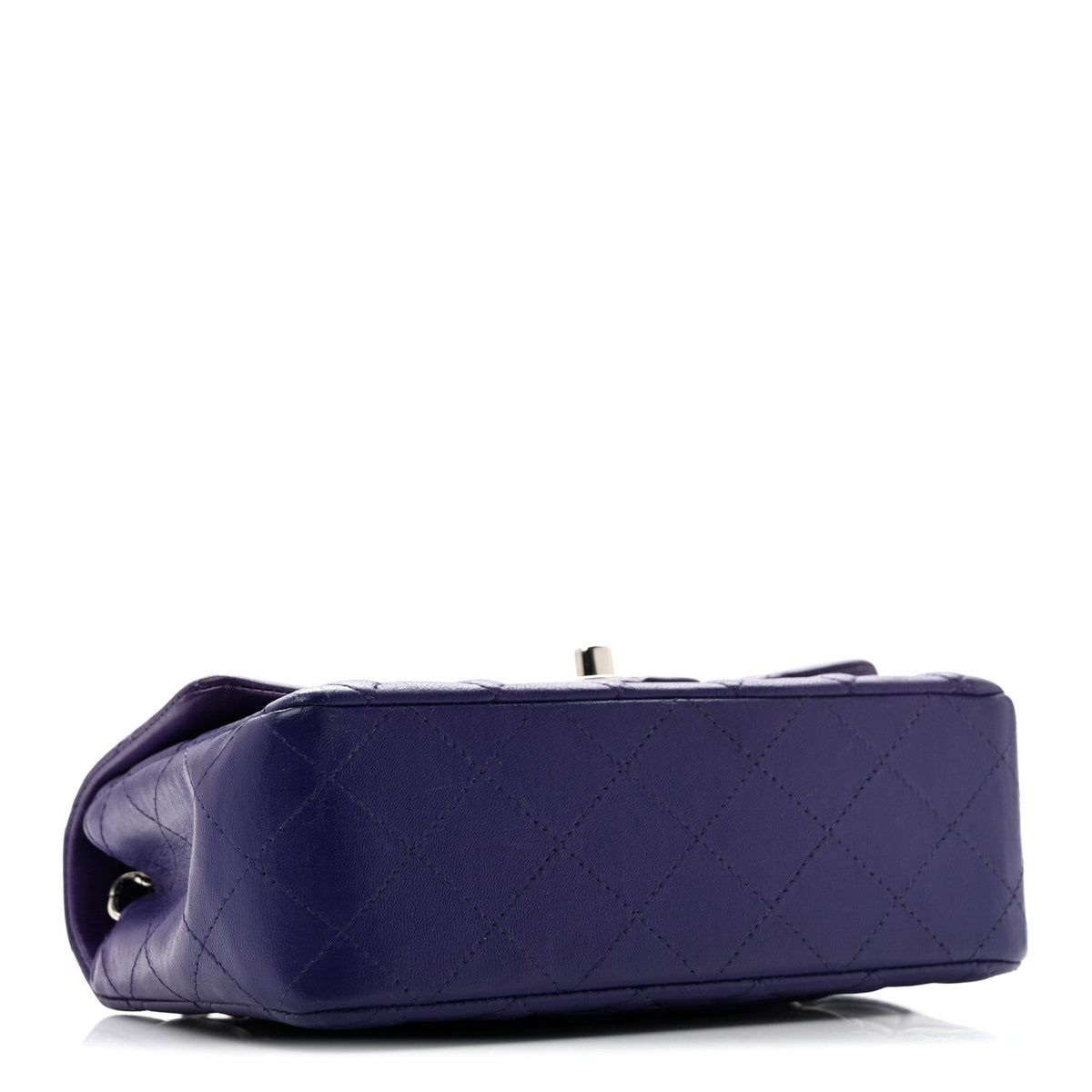 Lambskin Quilted Mini Rectangular Flap Purple