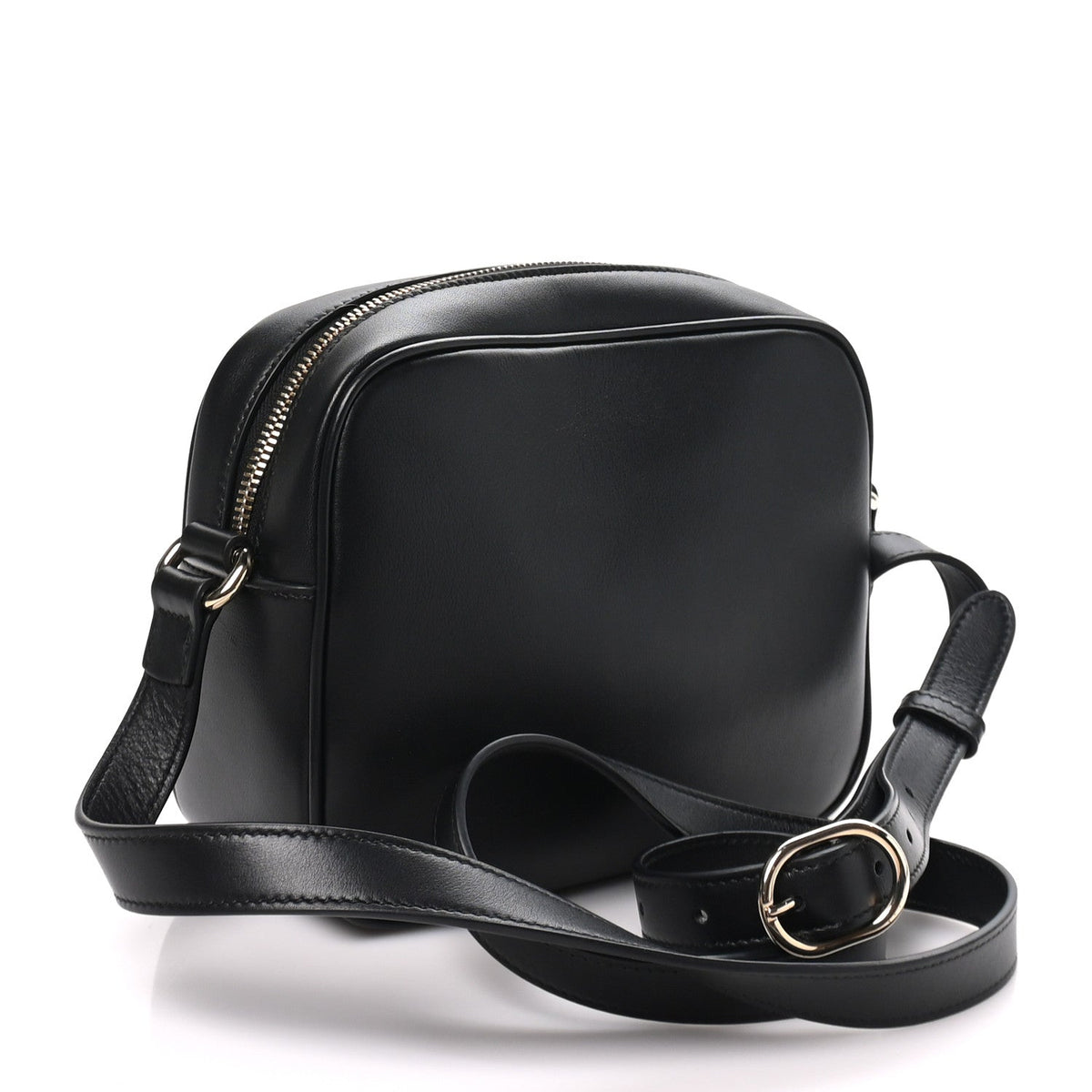 Sakai Be Green Calfskin Diagonal Stitched Small Blondie Shoulder Bag Black