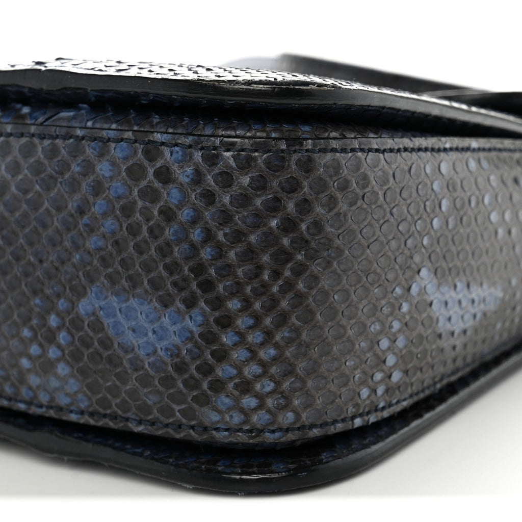 Snakeskin Small Jackie Shoulder Bag Blue