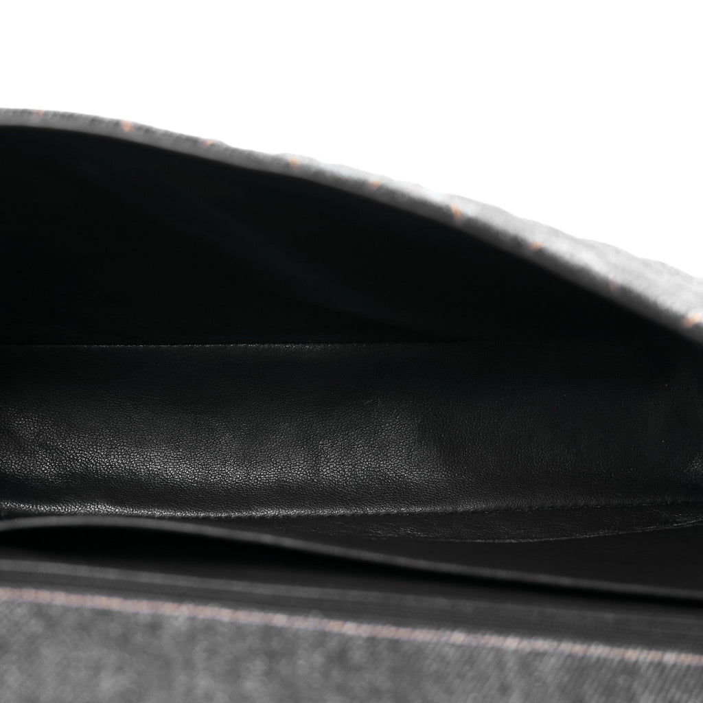 Denim Quilted Tortoise Single Flap Blue