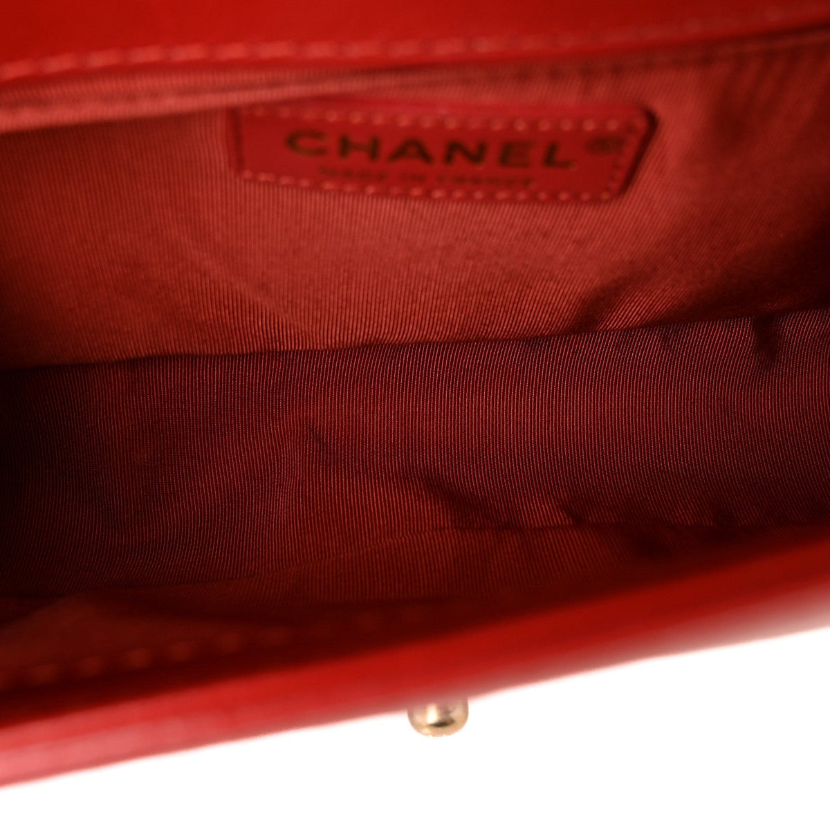 Lambskin Quilted Medium Top Handle Boy Flap Red
