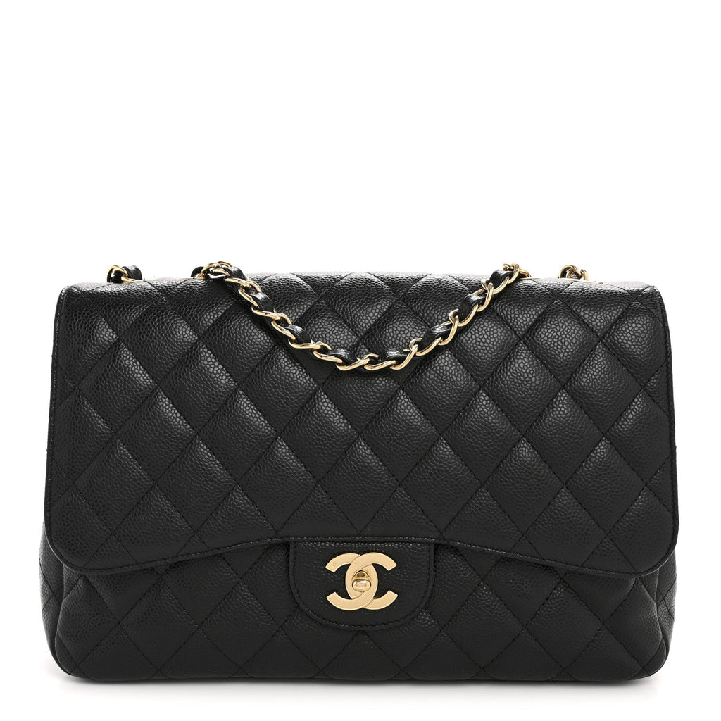 Caviar Quilted Jumbo Single Flap Black