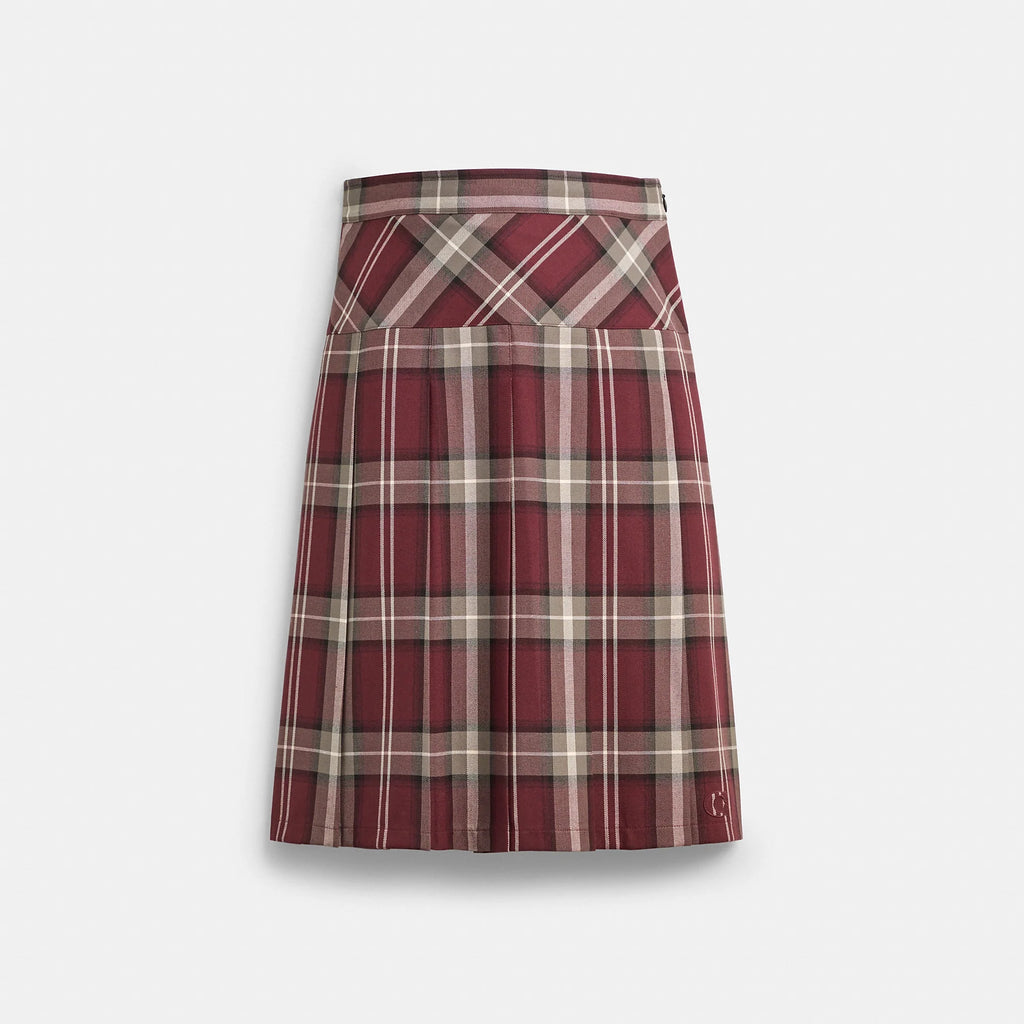 Coach Outlet Pleated PlaID MIDi Skirt