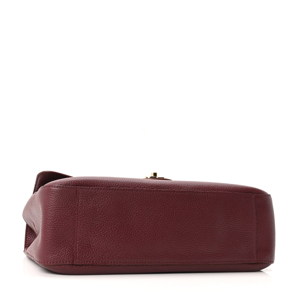 Grained Calfskin Small Souplissimo Maxi Flap Burgundy