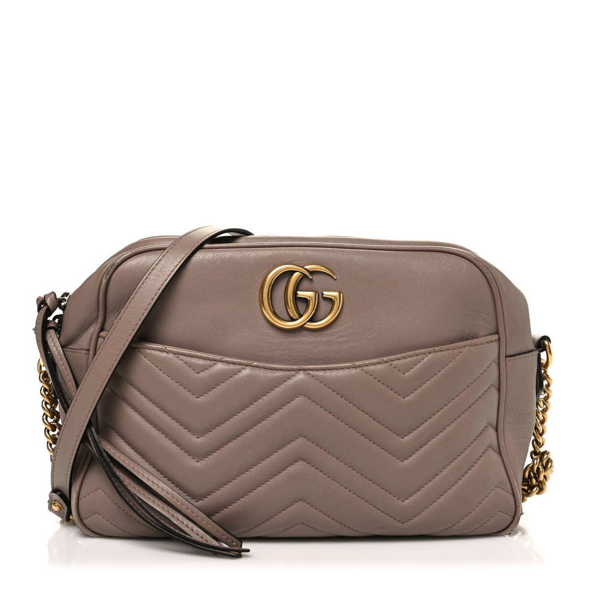Calfskin Matelasse Medium GG Marmont Chain Shoulder Bag Porcelain Rose