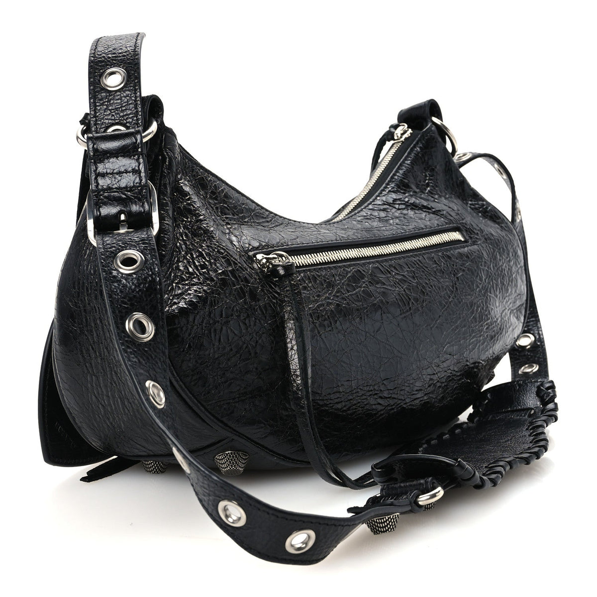 Agneau Arena Small Le Cagole Shoulder Bag Black