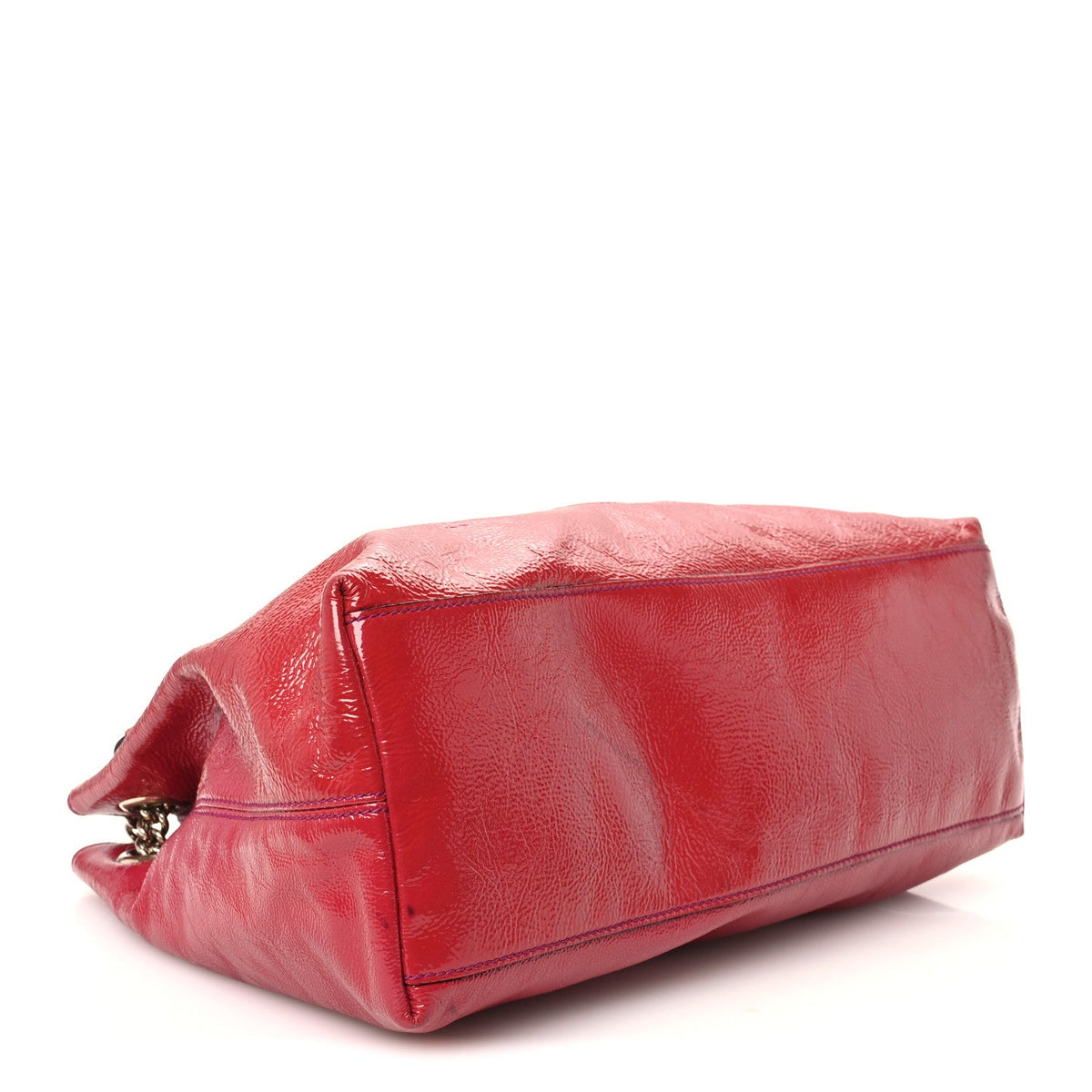 Vernice Naplack Medium Soho Chain Shoulder Bag Bright Bouganville Bright Bouganville