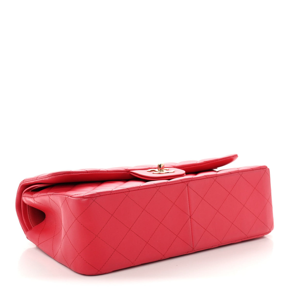Lambskin Quilted Jumbo Double Flap Dark Pink