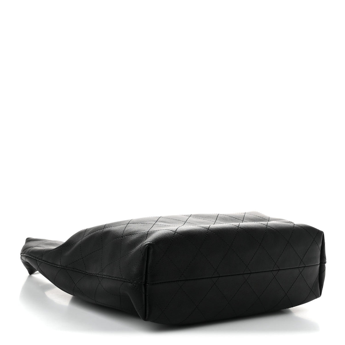 Calfskin Quilted Maxi Hobo Black