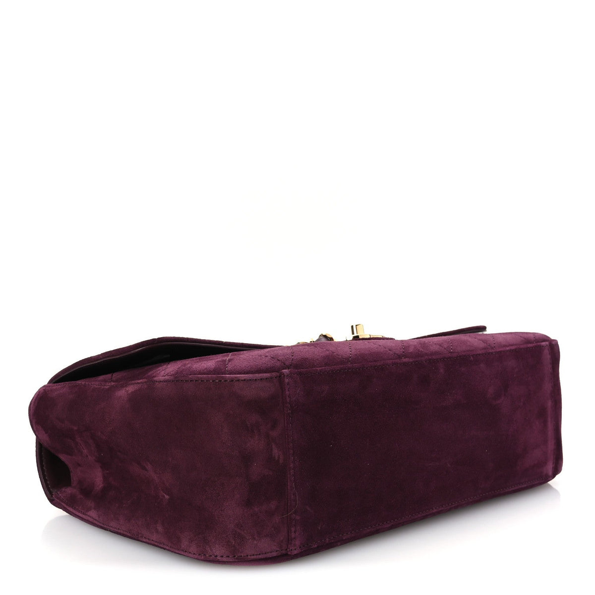 Suede Calfskin Small Souplissimo Maxi Flap Burgundy
