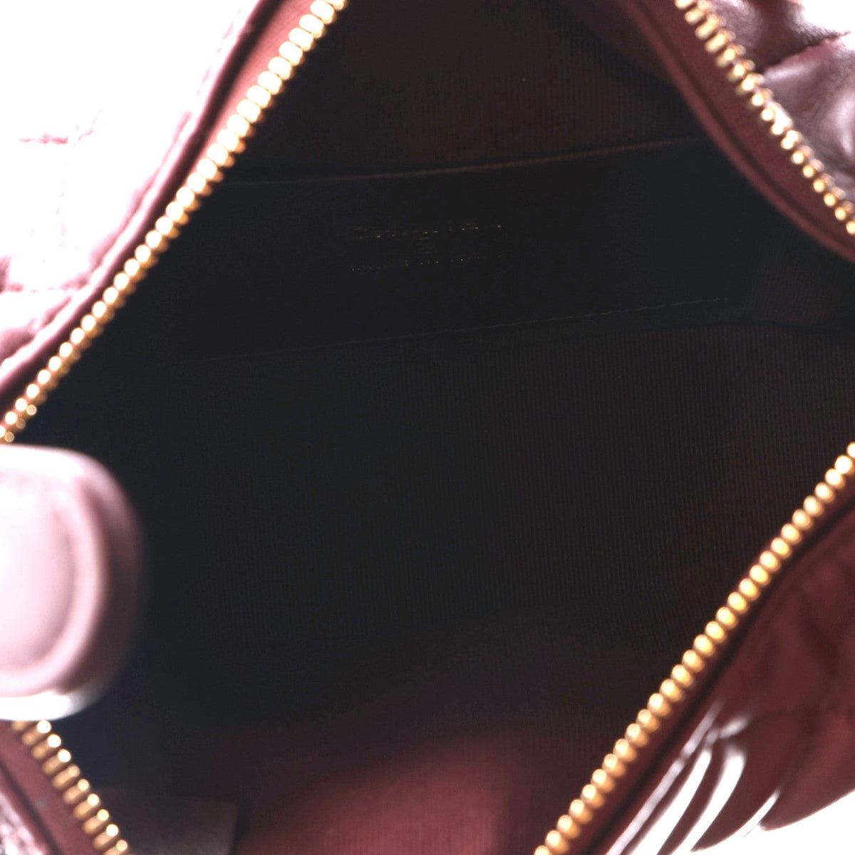 Lambskin Quilted Hobo Clutch With Chain Dark Burgundy