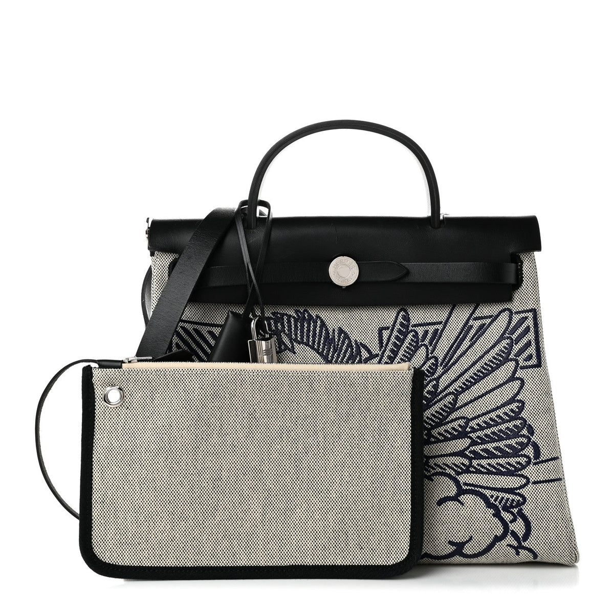 Vache Hunter Toile H Pegase Pop Herbag Zip Retourne 31 PM Bleu Indigo Ecru Black
