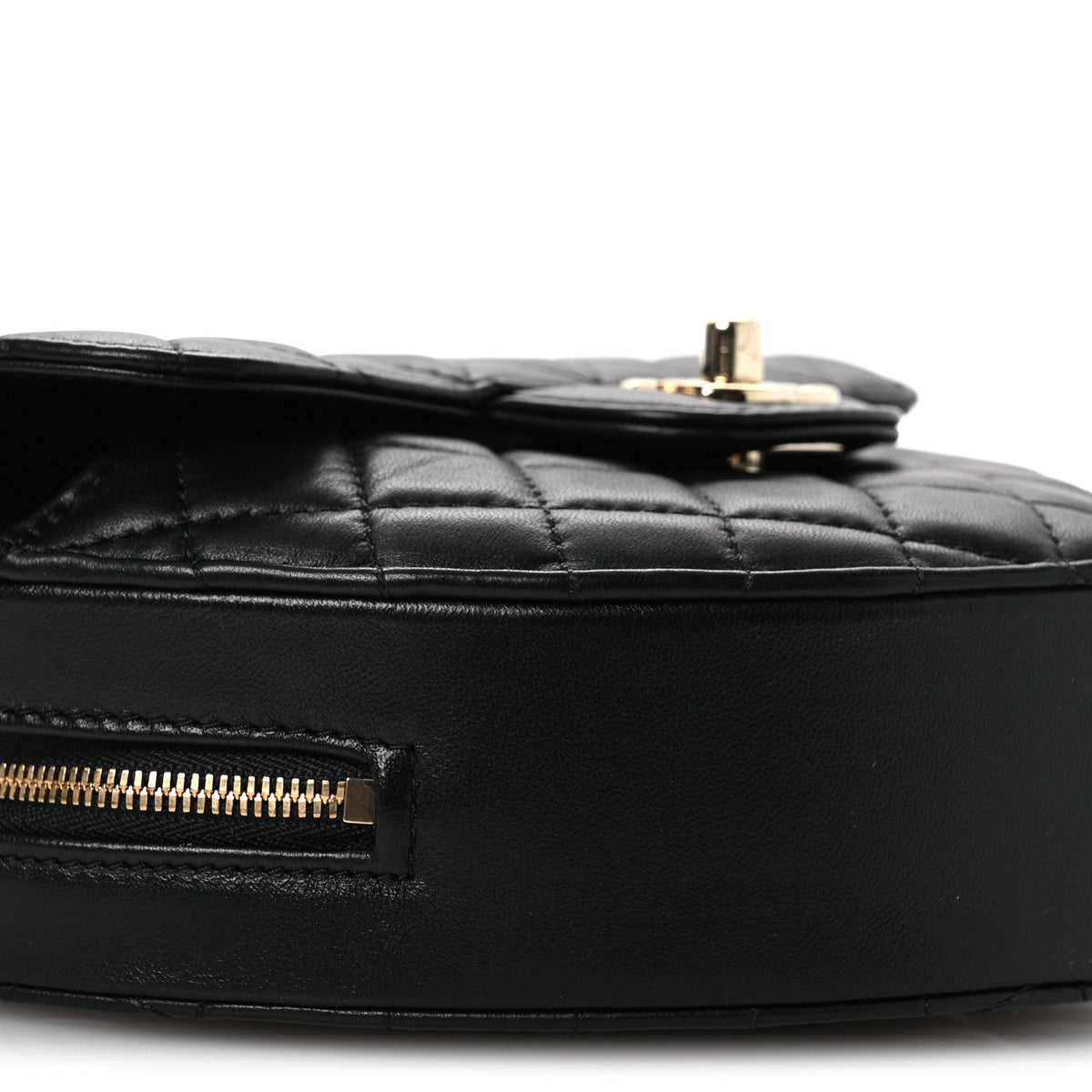 Lambskin Quilted Large CC In Love Heart Bag Black