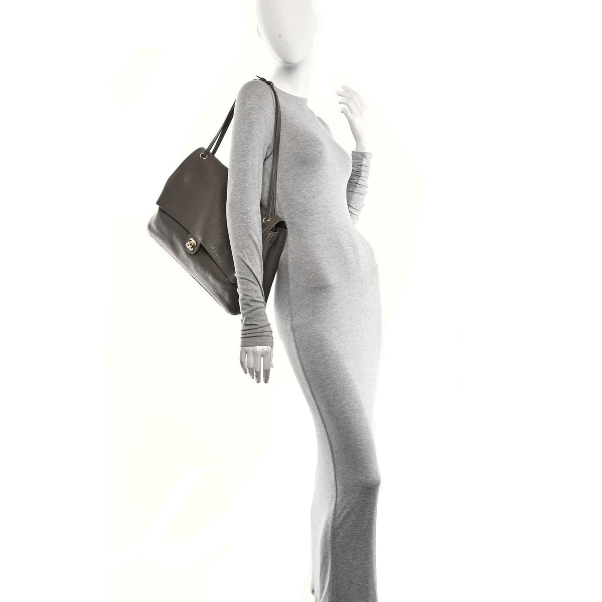 Grained Calfskin Souplissimo Maxi Flap Light Brown