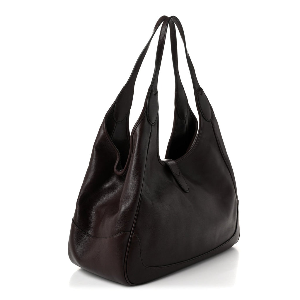 Soft Calfskin Medium Mercato Tote Bag Dark Brown
