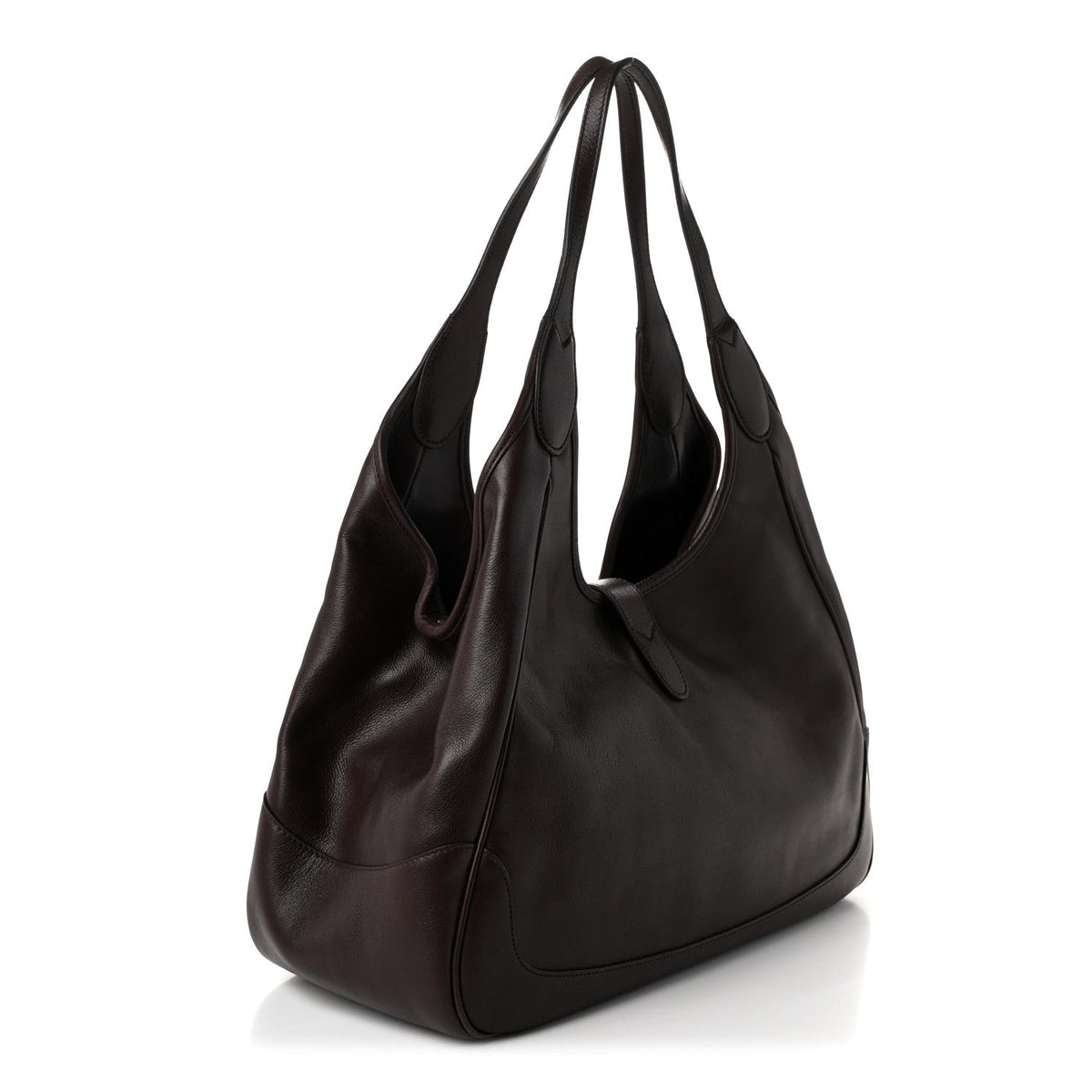 Soft Calfskin Medium Mercato Tote Bag Dark Brown