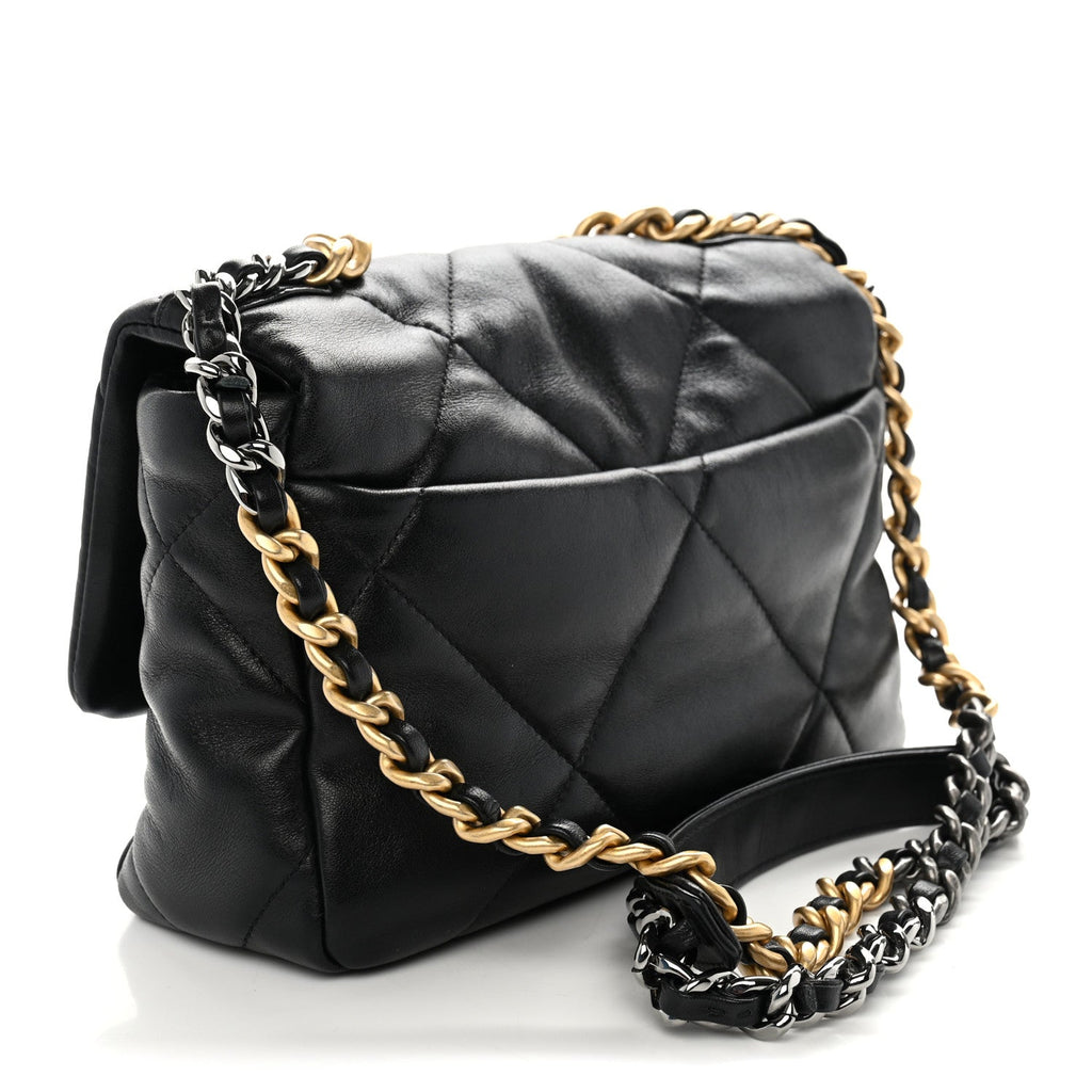 Lambskin Quilted Medium Chanel 19 Flap Black