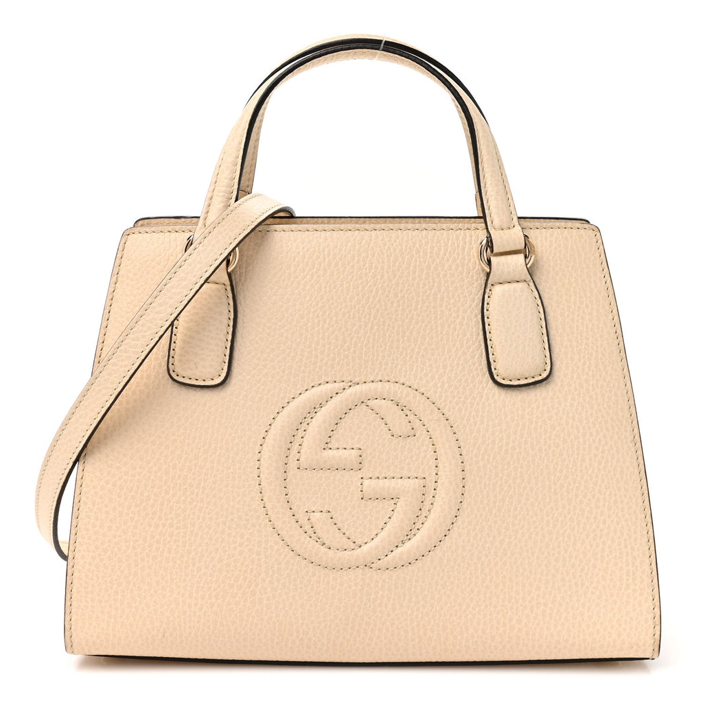 Dollar Calfskin Medium Soho Top Handle Satchel Ivoire