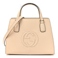 Dollar Calfskin Medium Soho Top Handle Satchel Ivoire