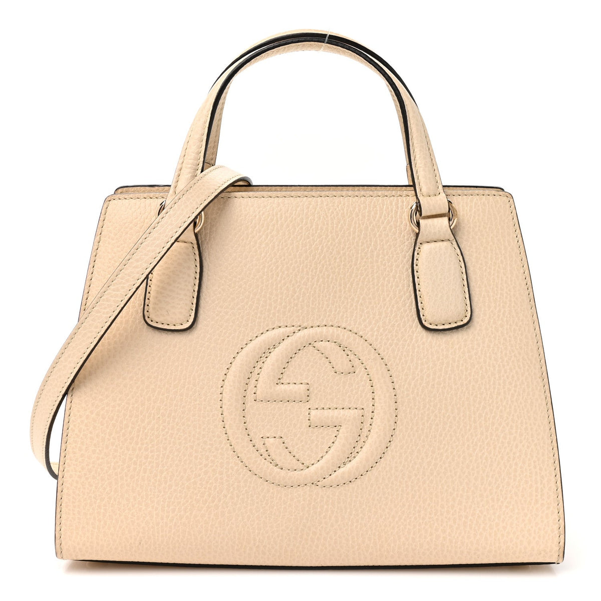 Dollar Calfskin Medium Soho Top Handle Satchel Ivoire