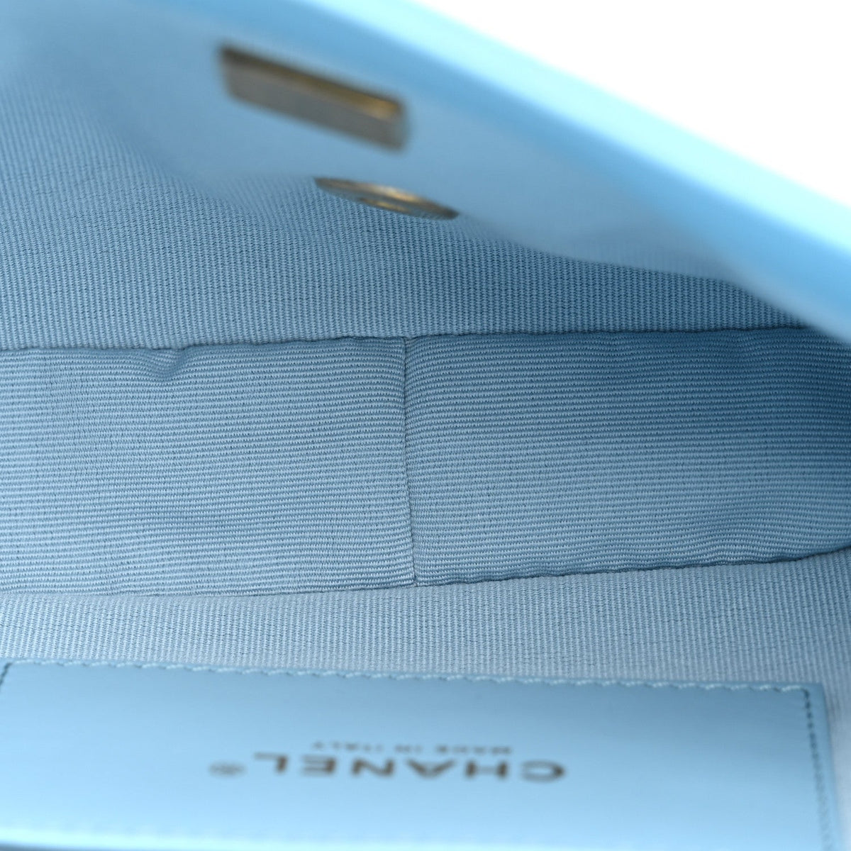 Lambskin Quilted CC Chain Flap Light Blue