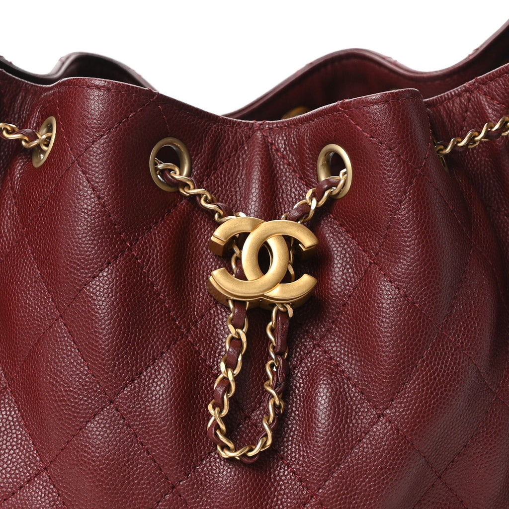 Caviar Quilted Small Chanel 25 Handbag Burgundy