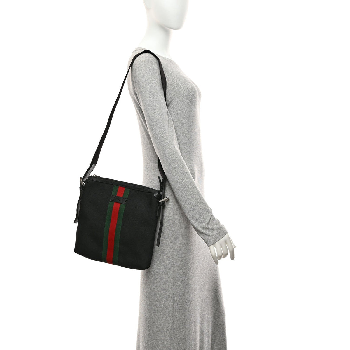 Techno Canvas Web Messenger Bag Black