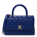 Caviar Quilted Mini Coco Handle Flap Blue