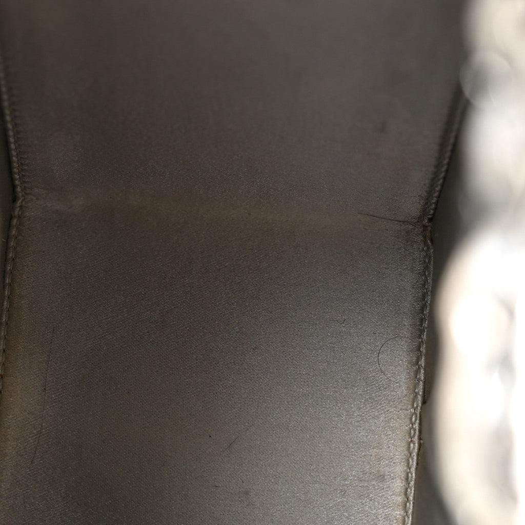 Metallic Goatskin Lait de Coco Milk Carton Bag Silver
