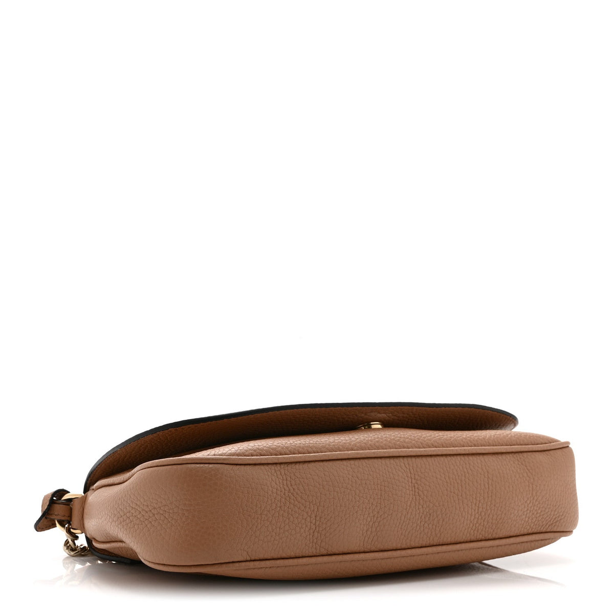 Pebbled Calfskin Medium Soho Flap Crossbody Camelia