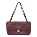 Grained Calfskin Small Souplissimo Maxi Flap Burgundy