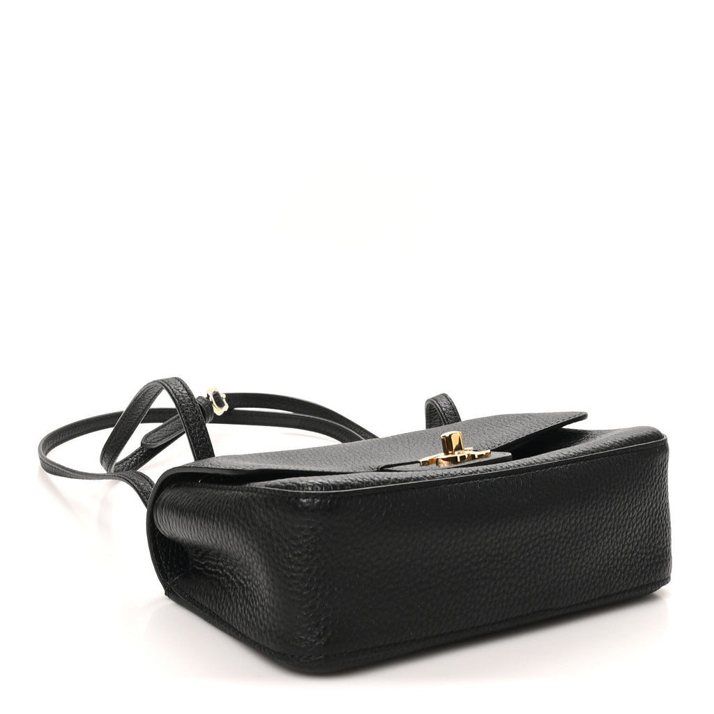 Grained Calfskin Mini Souplissimo Maxi Flap Black