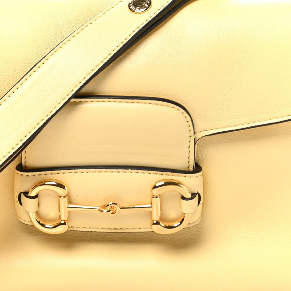 Calfskin Horsebit 1955 Aura Small Shoulder Bag Daylight Yellow