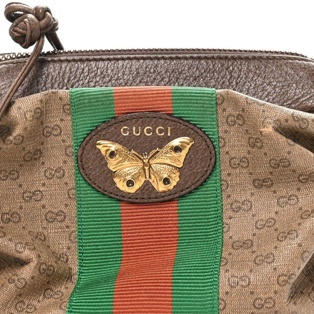 Mini Vintage GG Supreme Monogram Web Butterfly New Candy Crossbody Beige New Acero