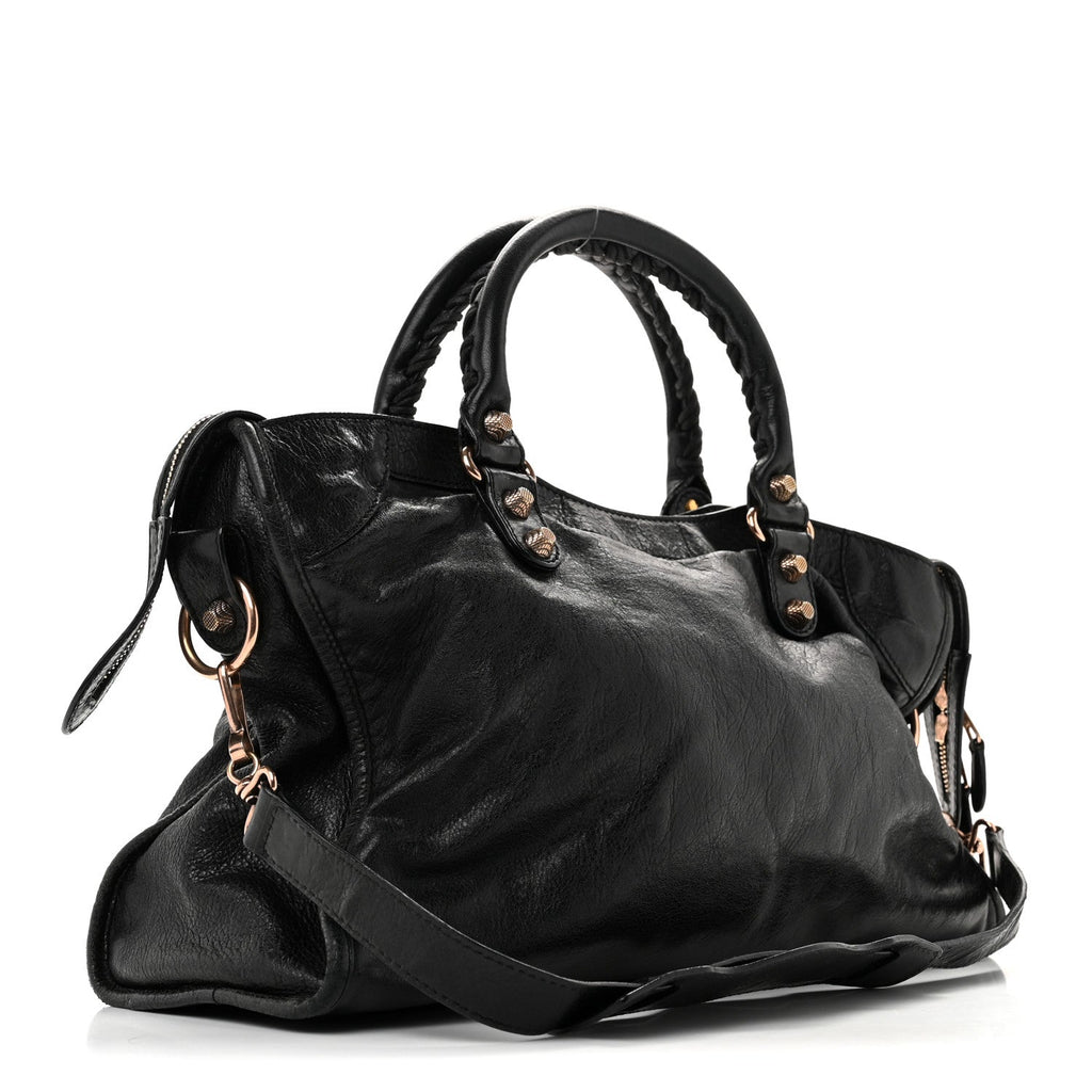 Agneau Giant 12 Rose Gold Hardware City Black
