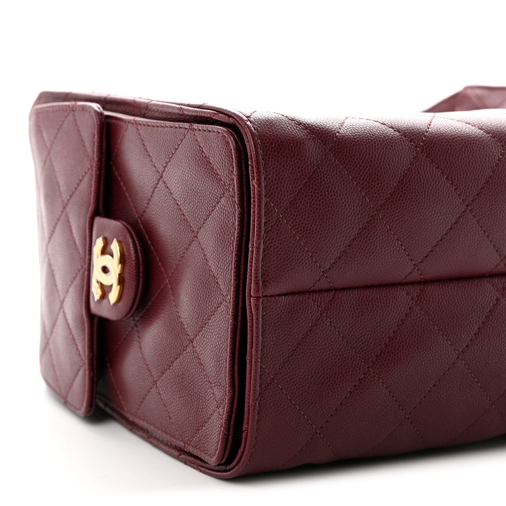 Caviar Quilted Small Chanel 25 Handbag Burgundy