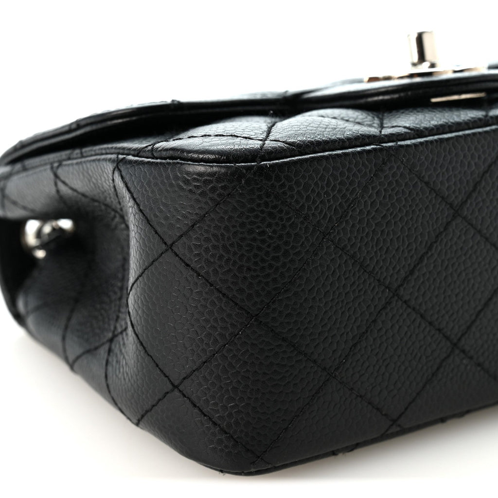 Caviar Quilted Mini Square Flap Black