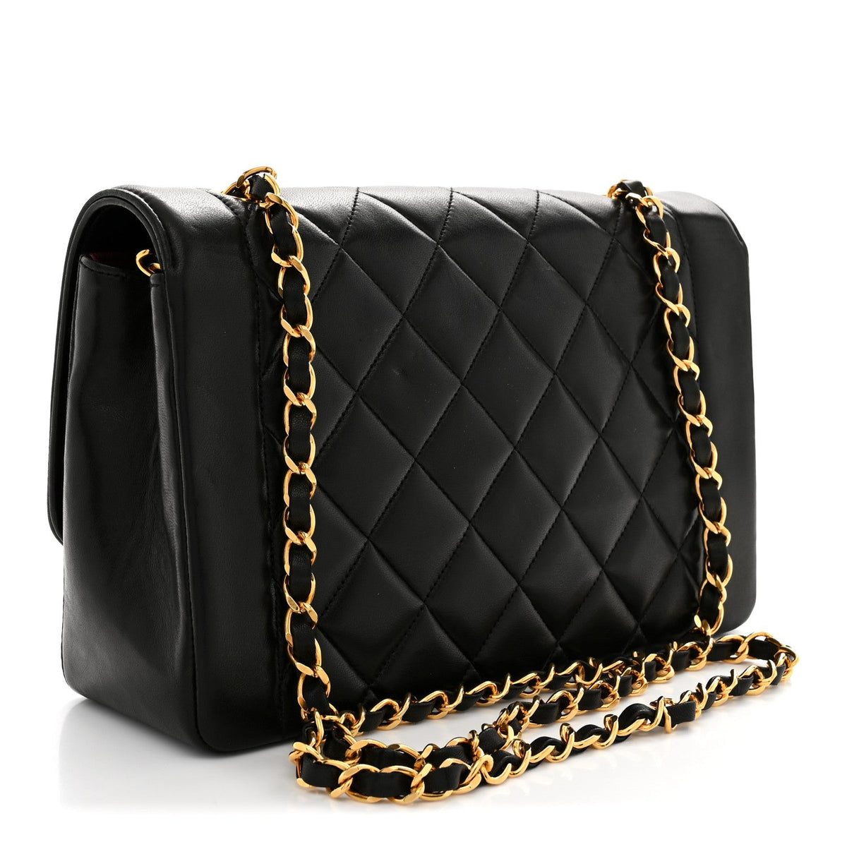 Lambskin Quilted Medium Single Flap Black
