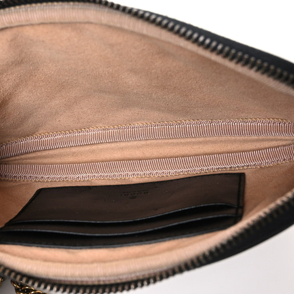 Calfskin Matelasse Mini GG Marmont Chain Crossbody Bag Black