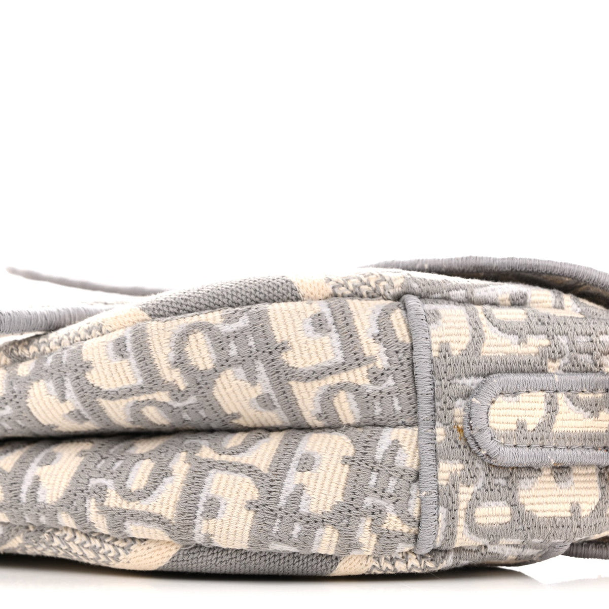Oblique Embroidered Saddle Bag Gray