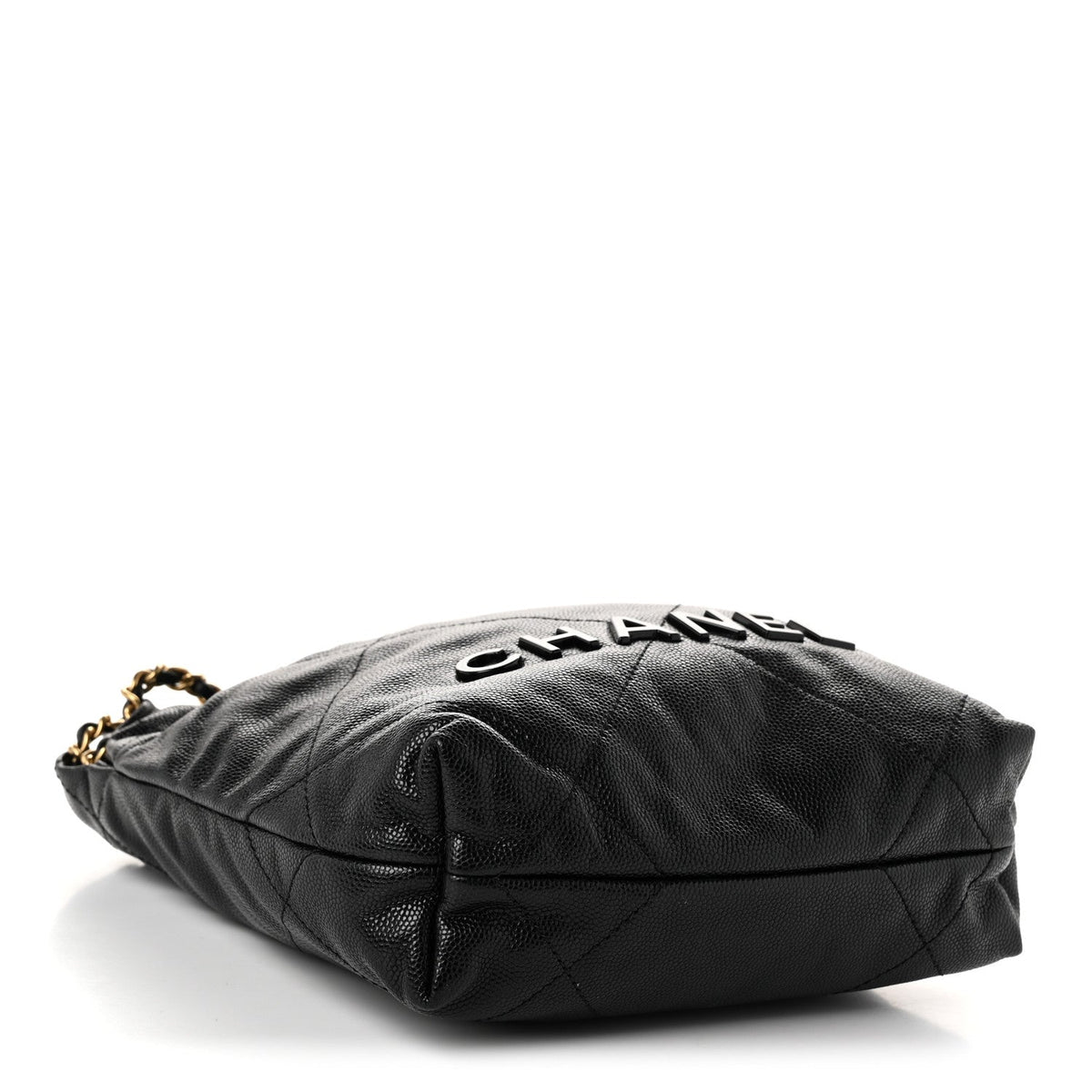 Shiny Caviar Quilted Monochrome Mini Chanel 22 Black