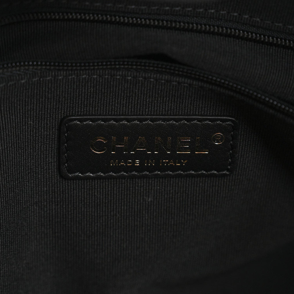 Calfskin Quilted Small Coco Base Shopping Bag Black