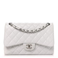 Caviar Quilted Jumbo Double Flap White