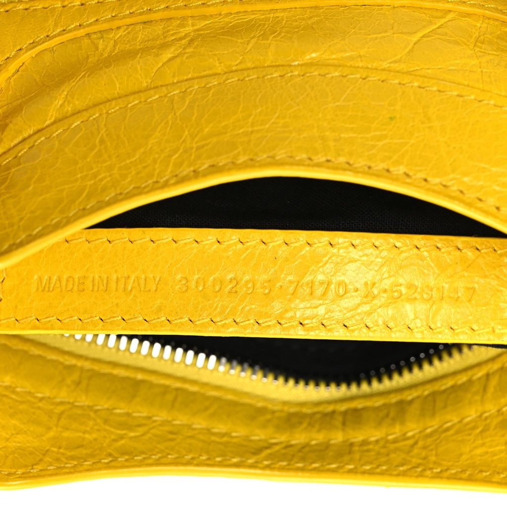Agneau Classic Silver Hardware Mini City Yellow