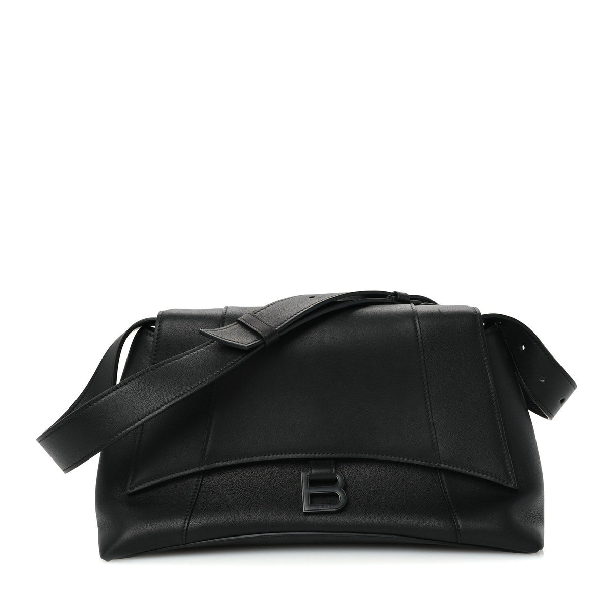 Grained Calfskin Monochrome M Downtown Shoulder Bag Black