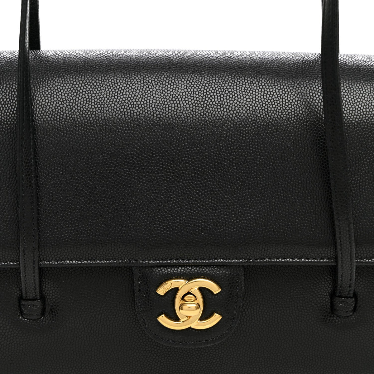 Shiny Caviar Preppy Coco Small Flap Black