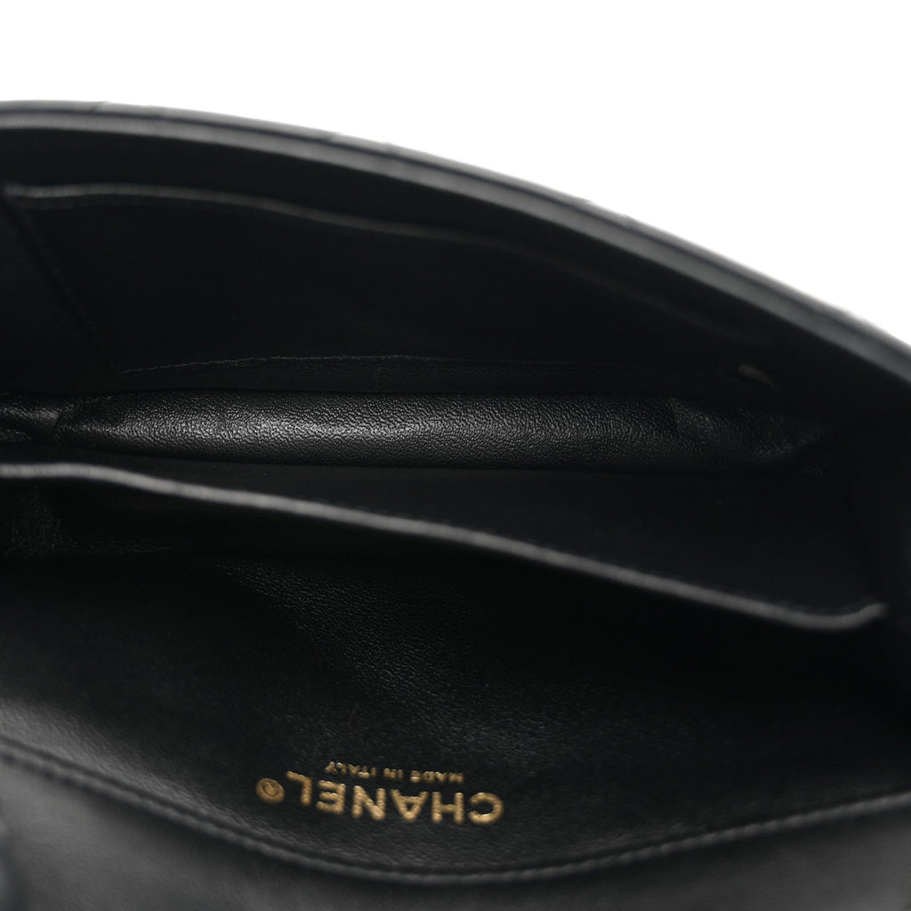 Lambskin Quilted Extra Mini Flap Black