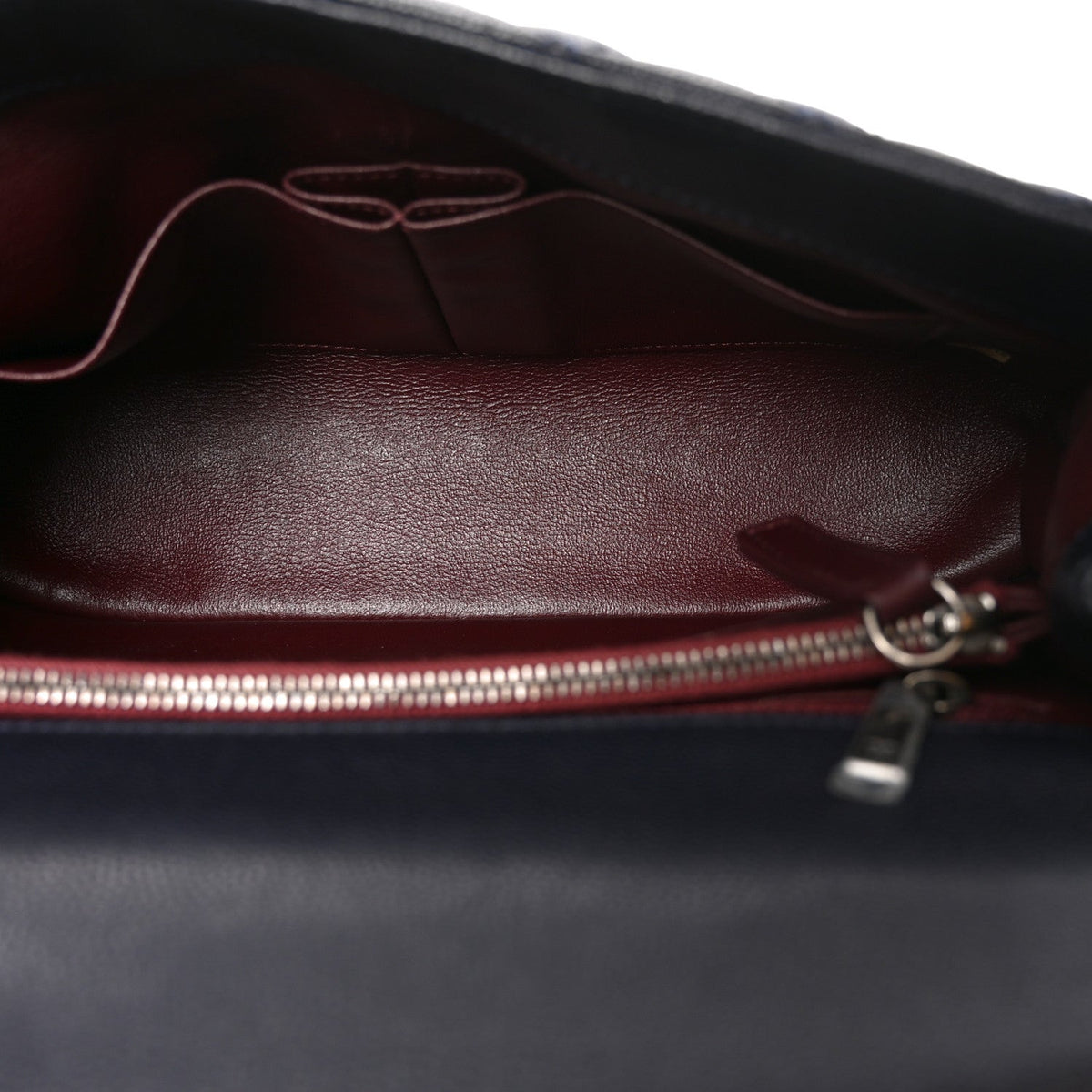Caviar Lizard Embossed Quilted Small Coco Handle Flap Navy Blue