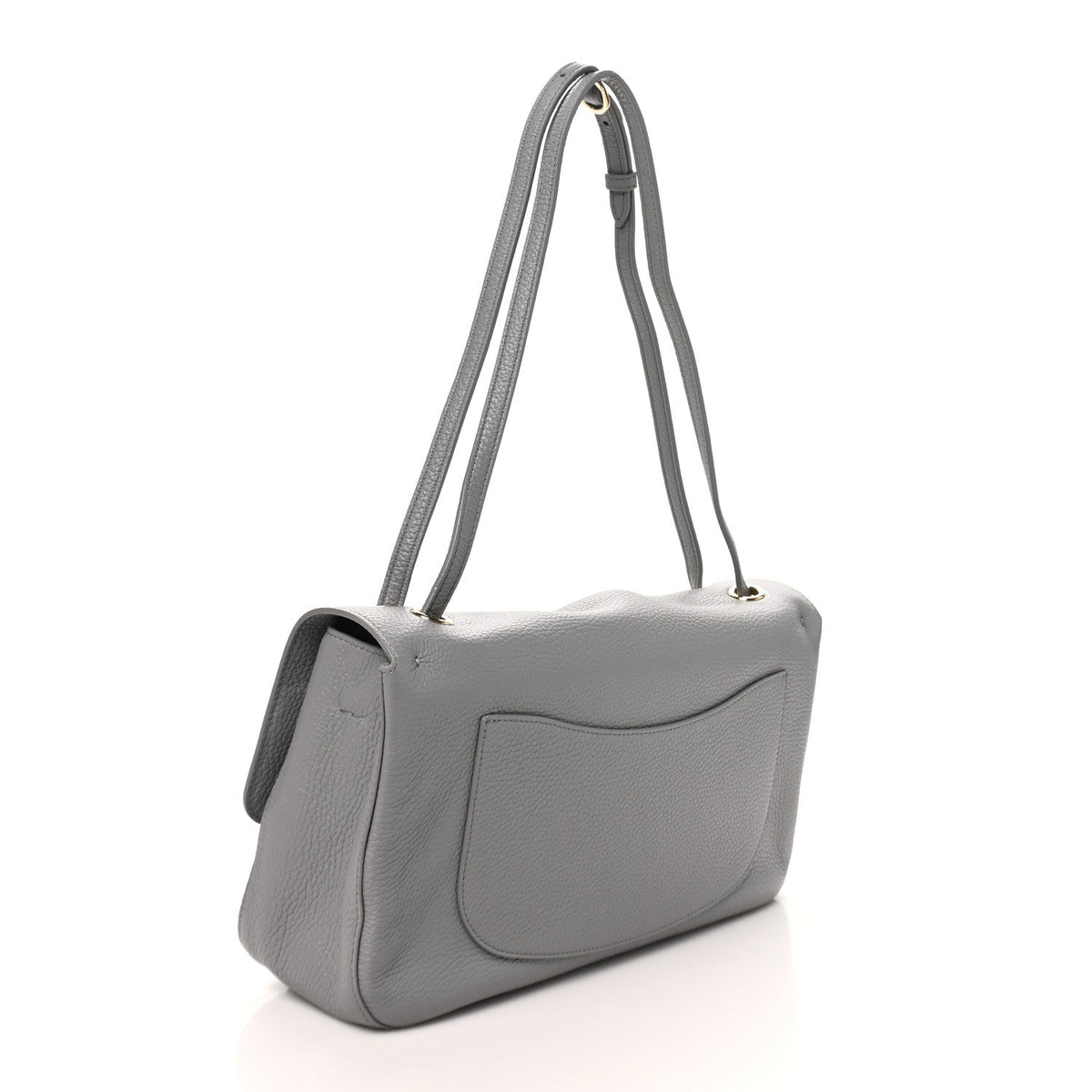 Grained Calfskin Small Souplissimo Maxi Flap Grey