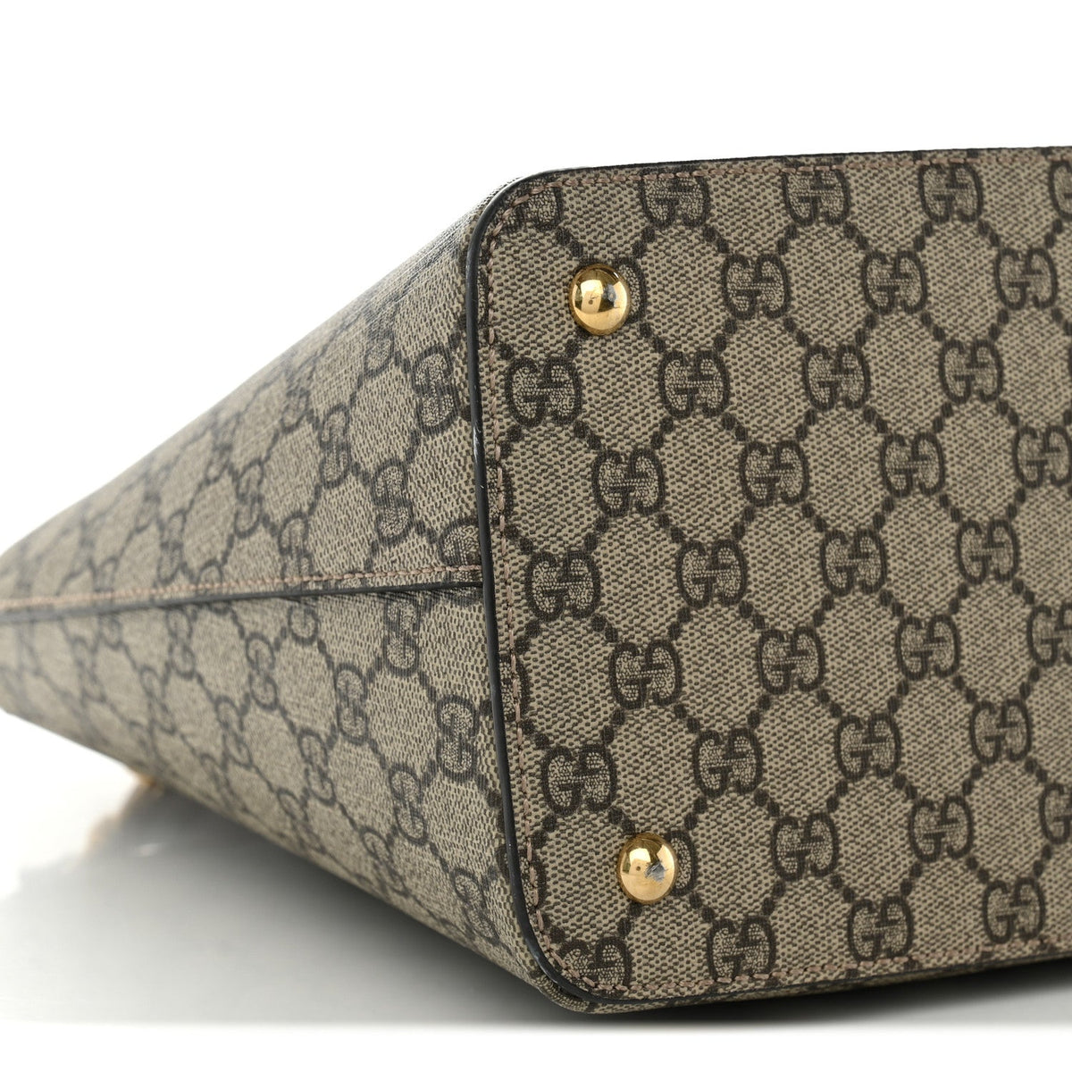 GG Supreme Monogram Large Zip Top Tote Beige Tuscany
